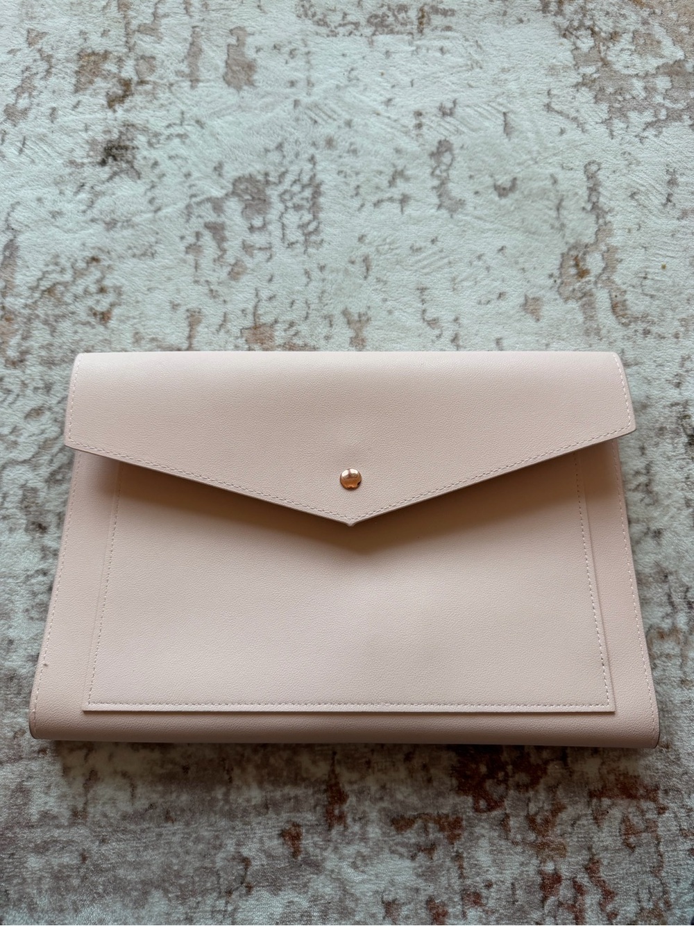 Blush Pink Envelope Clutch with Gold Snap
